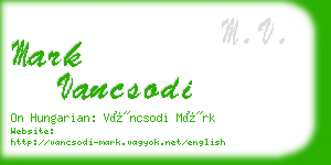mark vancsodi business card